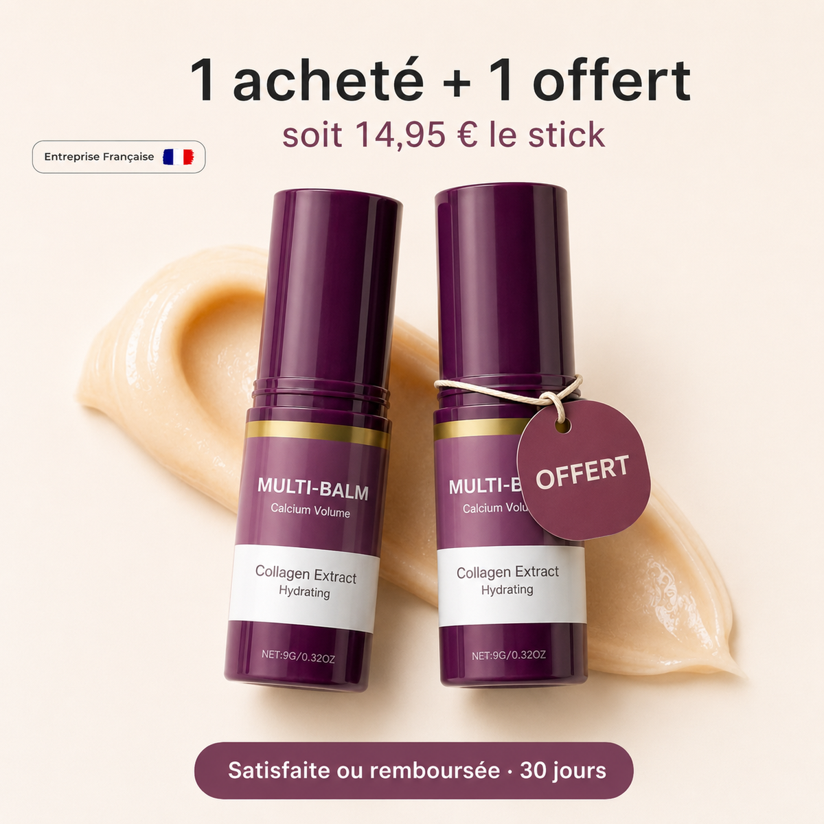 Stick Baume Calcium & Collagène — Visage, Yeux & Cou
