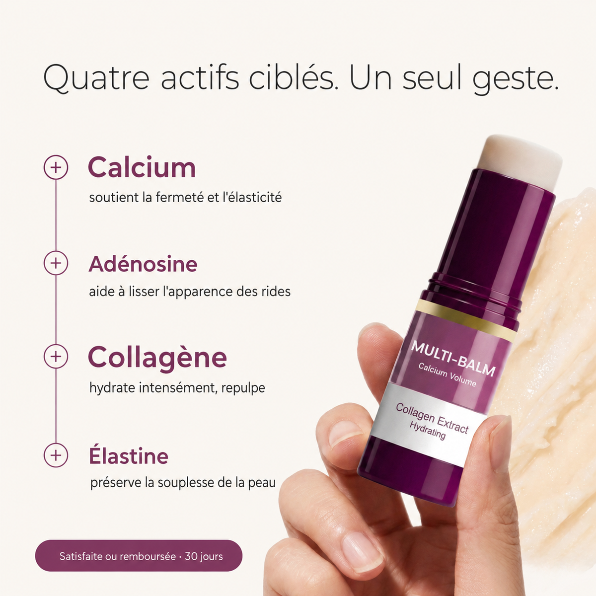 Stick Baume Calcium & Collagène — Visage, Yeux & Cou